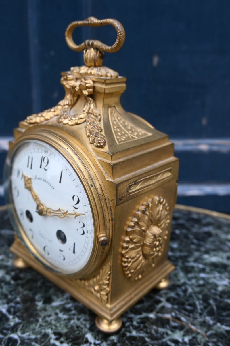 Pendule D Officier En Bronze D époque Louis XVI Fin XVIII-photo-2