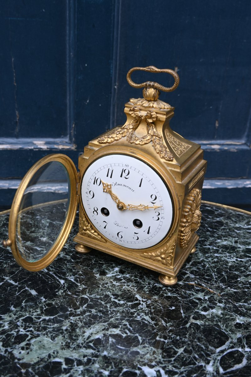 Pendule D Officier En Bronze D époque Louis XVI Fin XVIII-photo-3