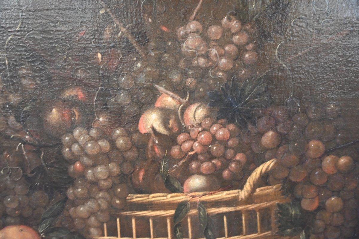Basket Of Grapes, 17th Century School, Attributed To Isaak Soreau-photo-4