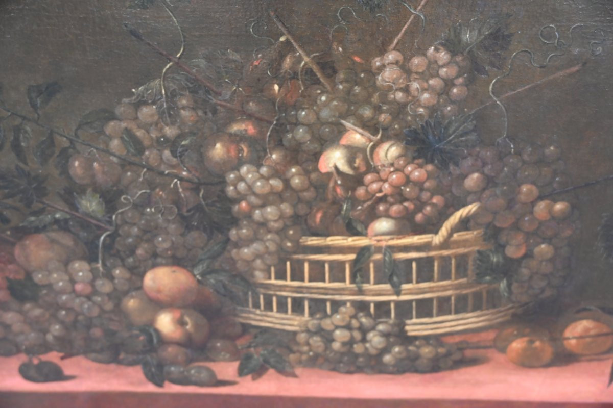Basket Of Grapes, 17th Century School, Attributed To Isaak Soreau-photo-6