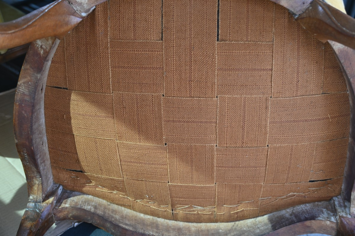 Paire De Bergères Bois Naturel Estampillées De Georges Jacob  époque Louis XV-photo-7