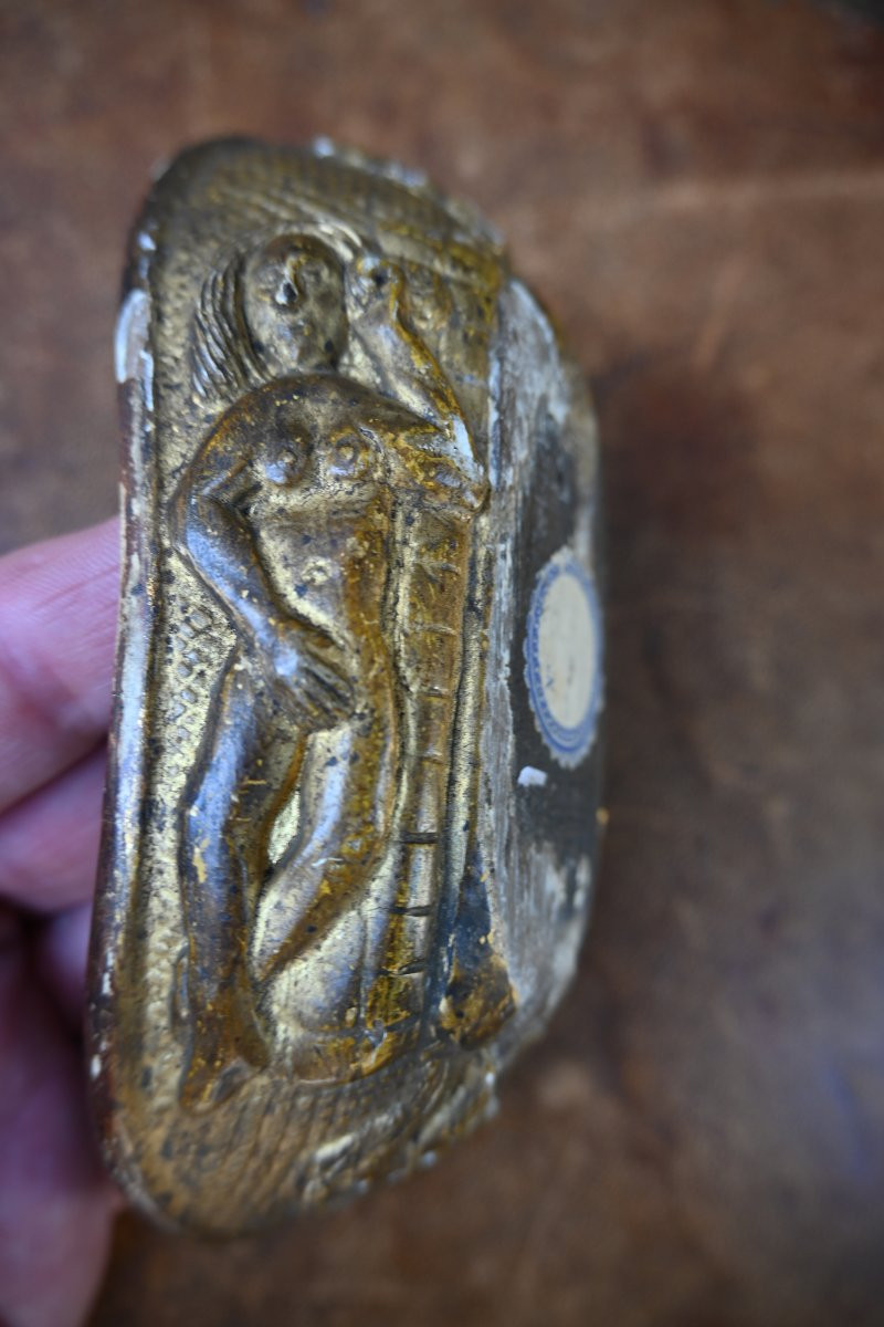 Rare Coupe De Mariage  En Bois Sculpté Allemagne , Début XVII-photo-1
