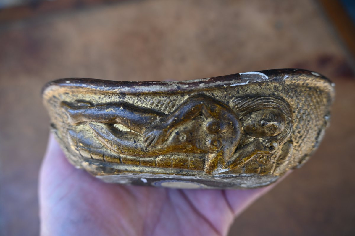 Rare Coupe De Mariage  En Bois Sculpté Allemagne , Début XVII-photo-4