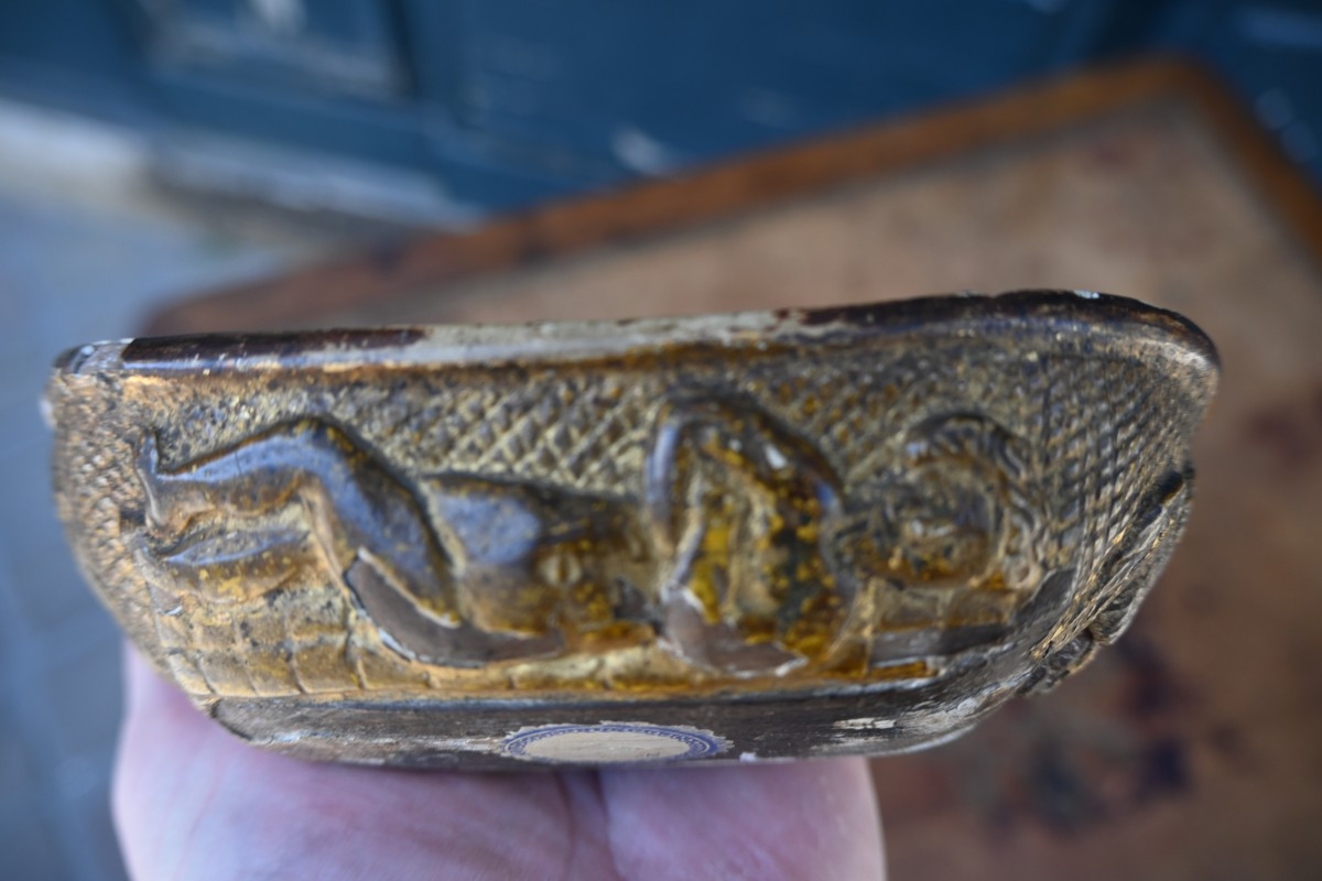 Rare Coupe De Mariage  En Bois Sculpté Allemagne , Début XVII