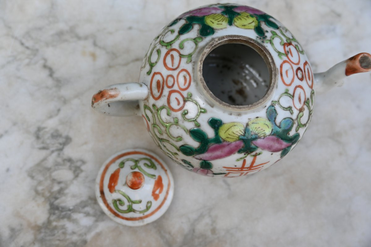 Petite Théière En Porcelaine De Chine XIX-photo-4