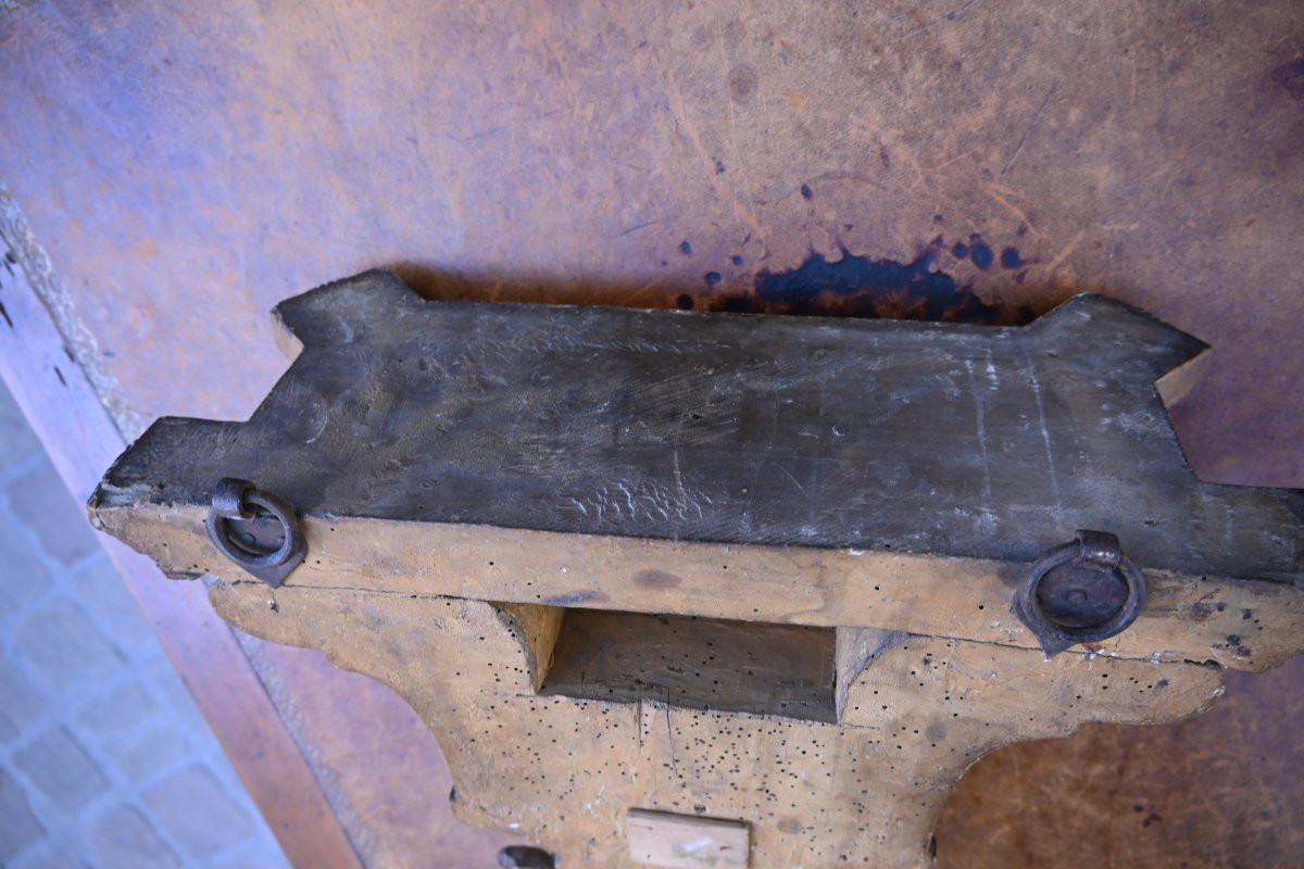 Rare Louis XVI Period Carved Wooden Console Table-photo-7