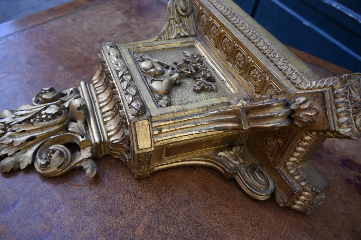 Rare Louis XVI Period Carved Wooden Console Table-photo-8