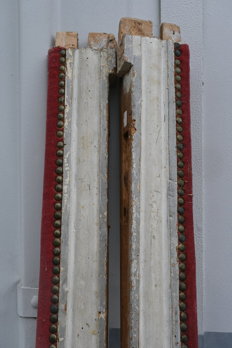 Lacquered Wood Middle Bed, Louis XVI Period, Stamped Meunier XVIII-photo-3