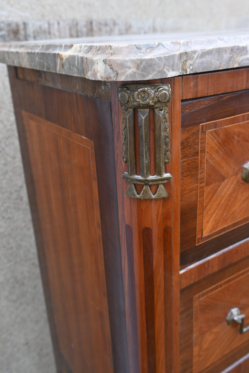 Semainier En Bois De Placage D époque Directoire Fin XVIII-photo-3