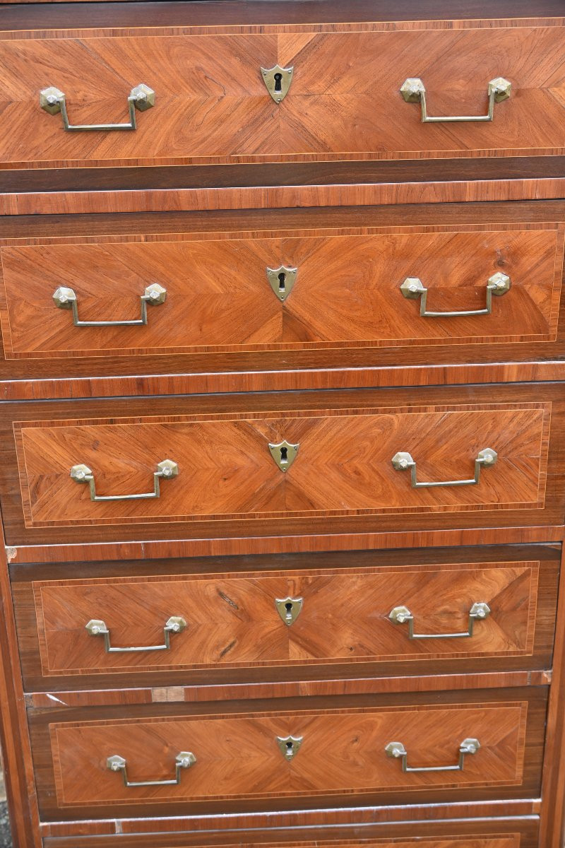 Semainier En Bois De Placage D époque Directoire Fin XVIII-photo-1