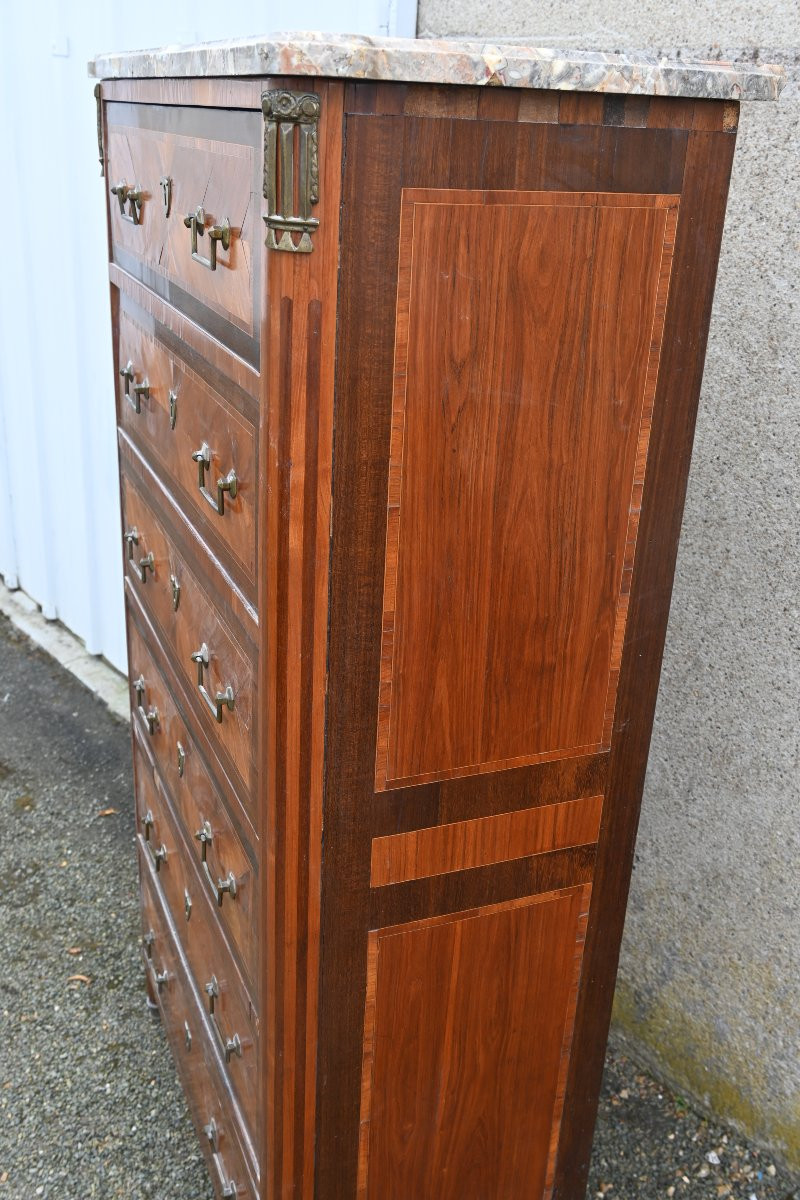 Semainier En Bois De Placage D époque Directoire Fin XVIII-photo-7