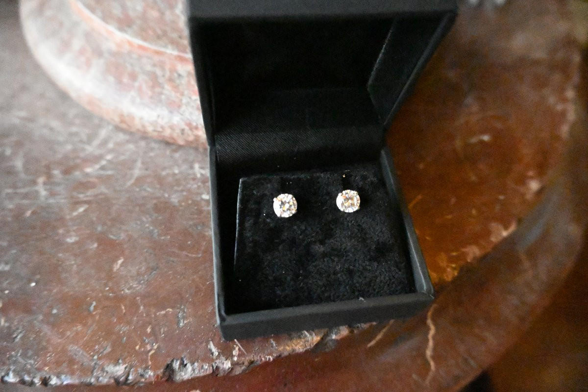 Paire De Clous D Oreille Diamants 1 Carat -photo-4