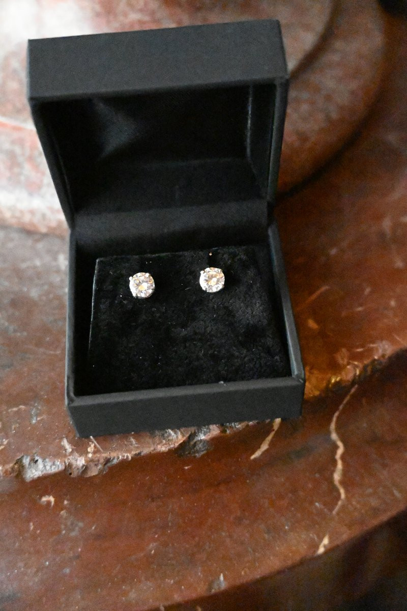 Paire De Clous D Oreille Diamants 1 Carat -photo-1