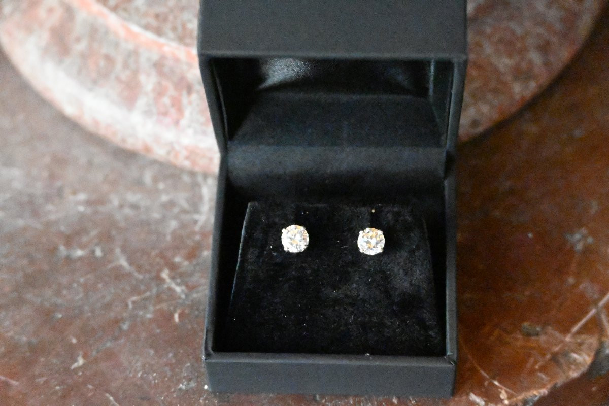 Paire De Clous D Oreille Diamants 1 Carat -photo-2