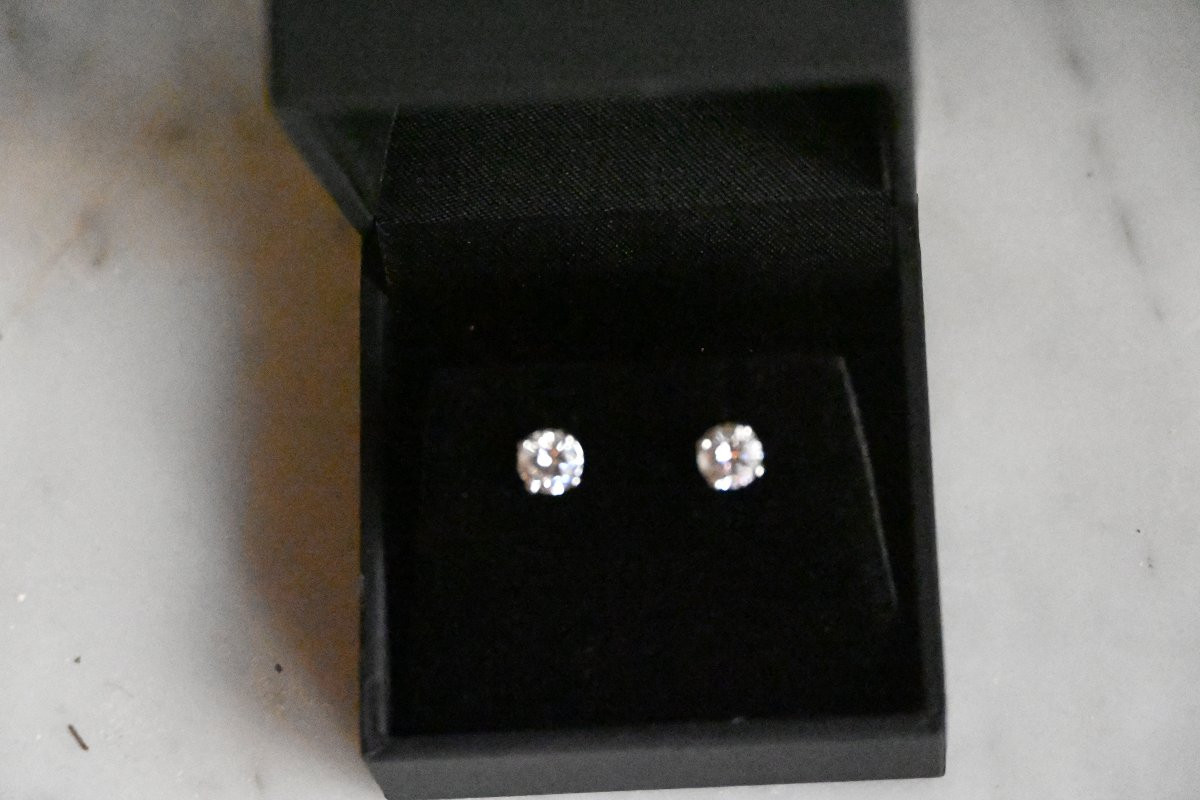 Paire De Clous D Oreille Diamants 1 Carat -photo-3