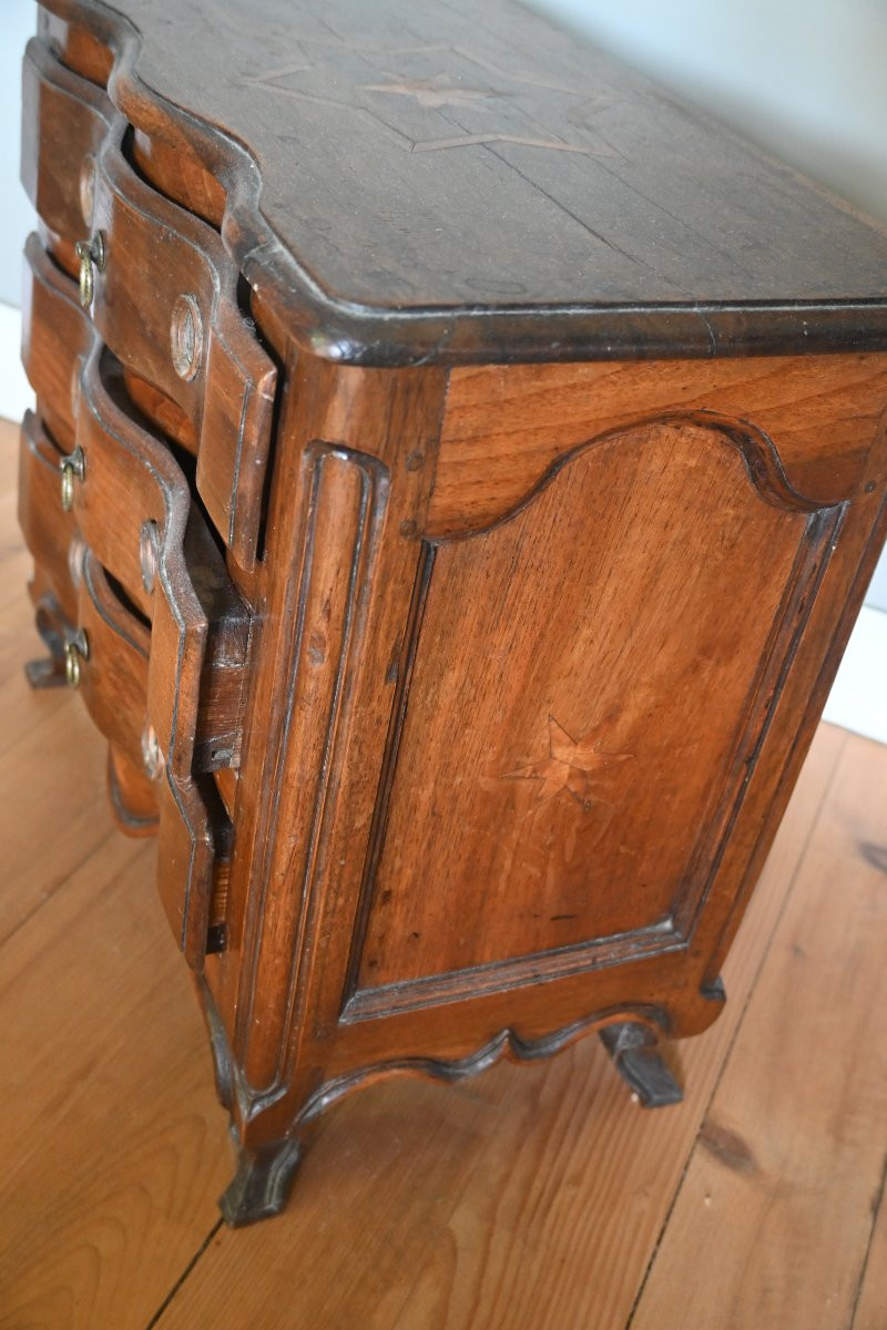 Petite commode de maitrise noyer Provence XVIII-photo-2