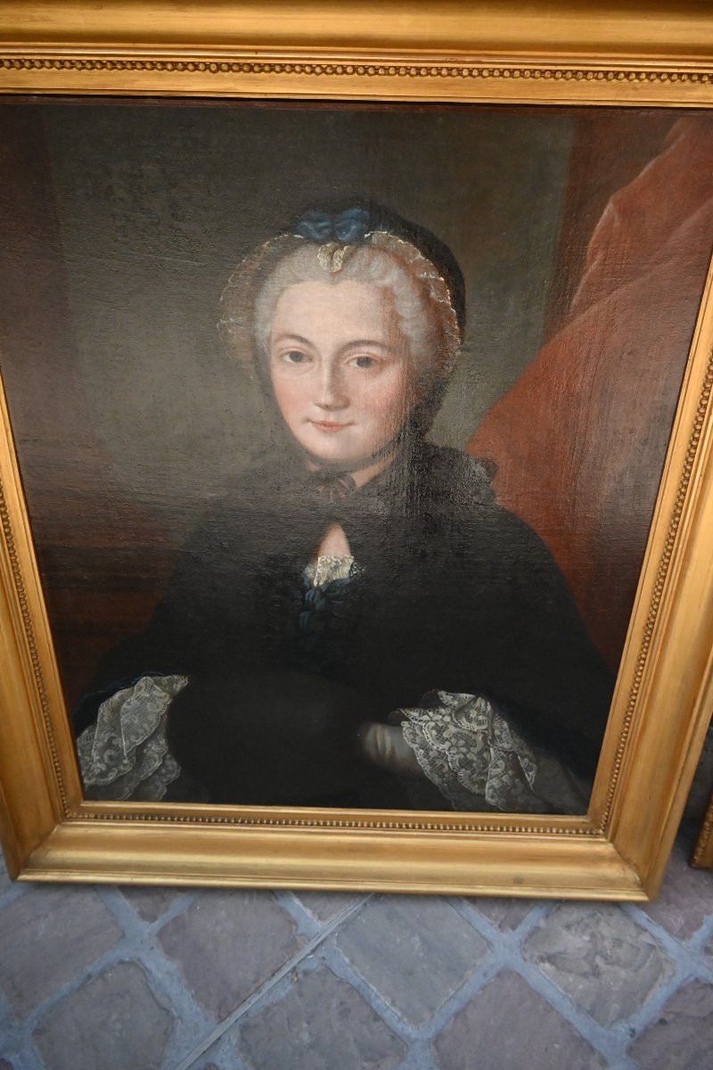 Shipowner, Pair Of Portraits Of A Shipowner And His Wife, 18th Century School-photo-4