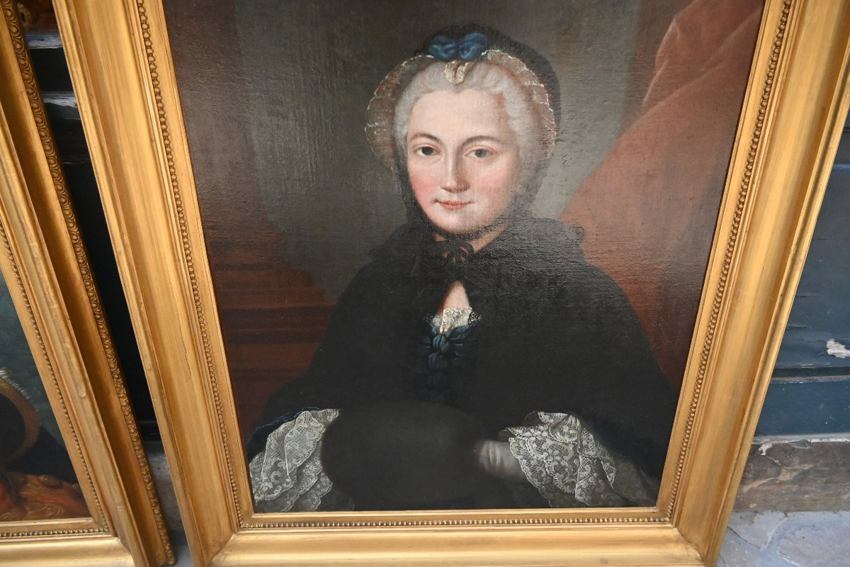 Shipowner, Pair Of Portraits Of A Shipowner And His Wife, 18th Century School-photo-8