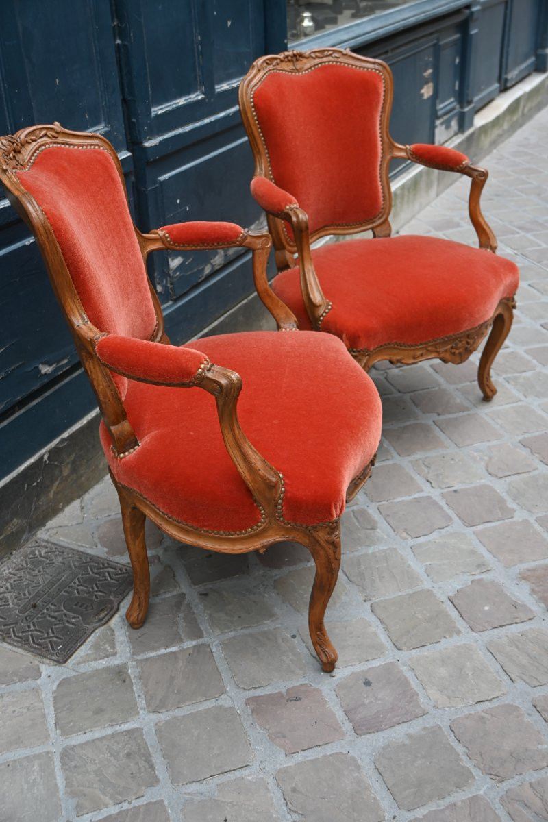 Pair Of Large Louis XV Cabriolets, Nogaret Workshop In Lyon-photo-4