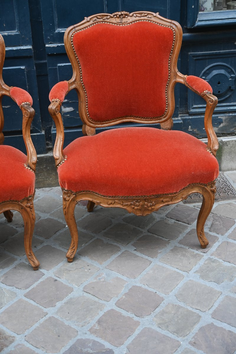 Pair Of Large Louis XV Cabriolets, Nogaret Workshop In Lyon-photo-6