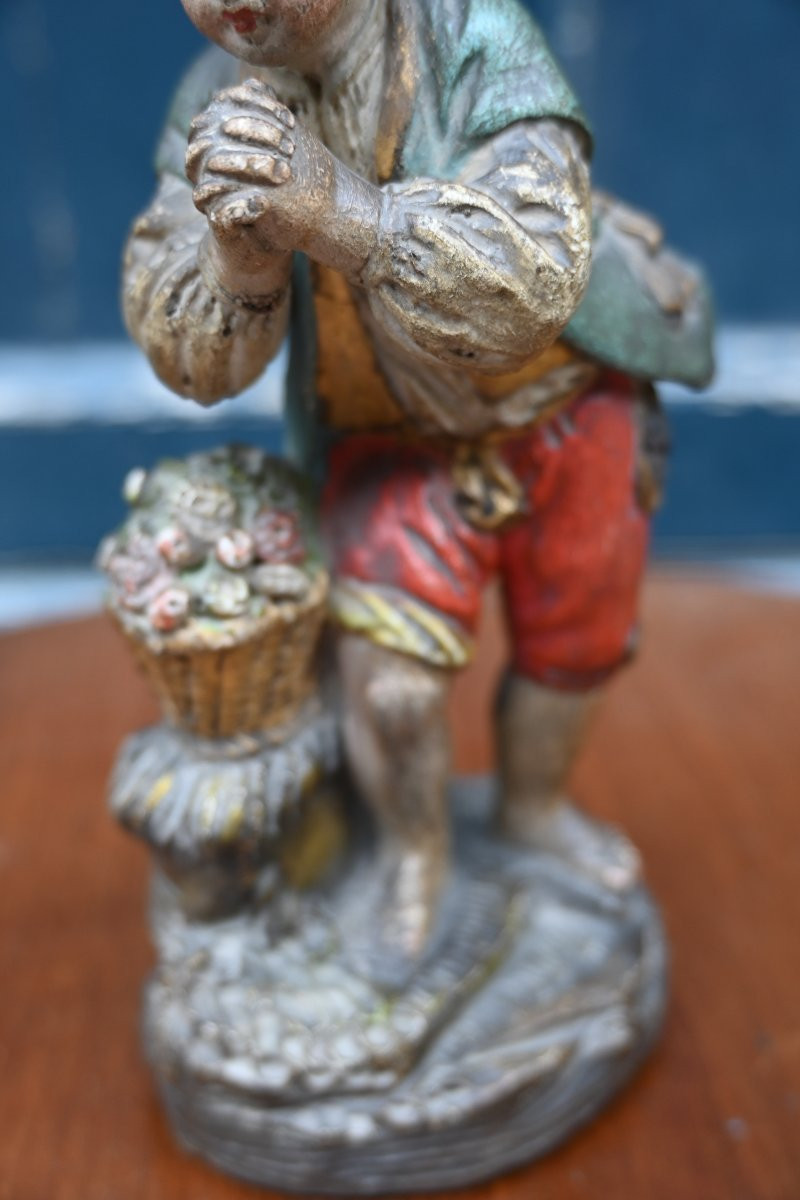 Rare paire de petites sculptures en terre cuite Provence XVIII-photo-4