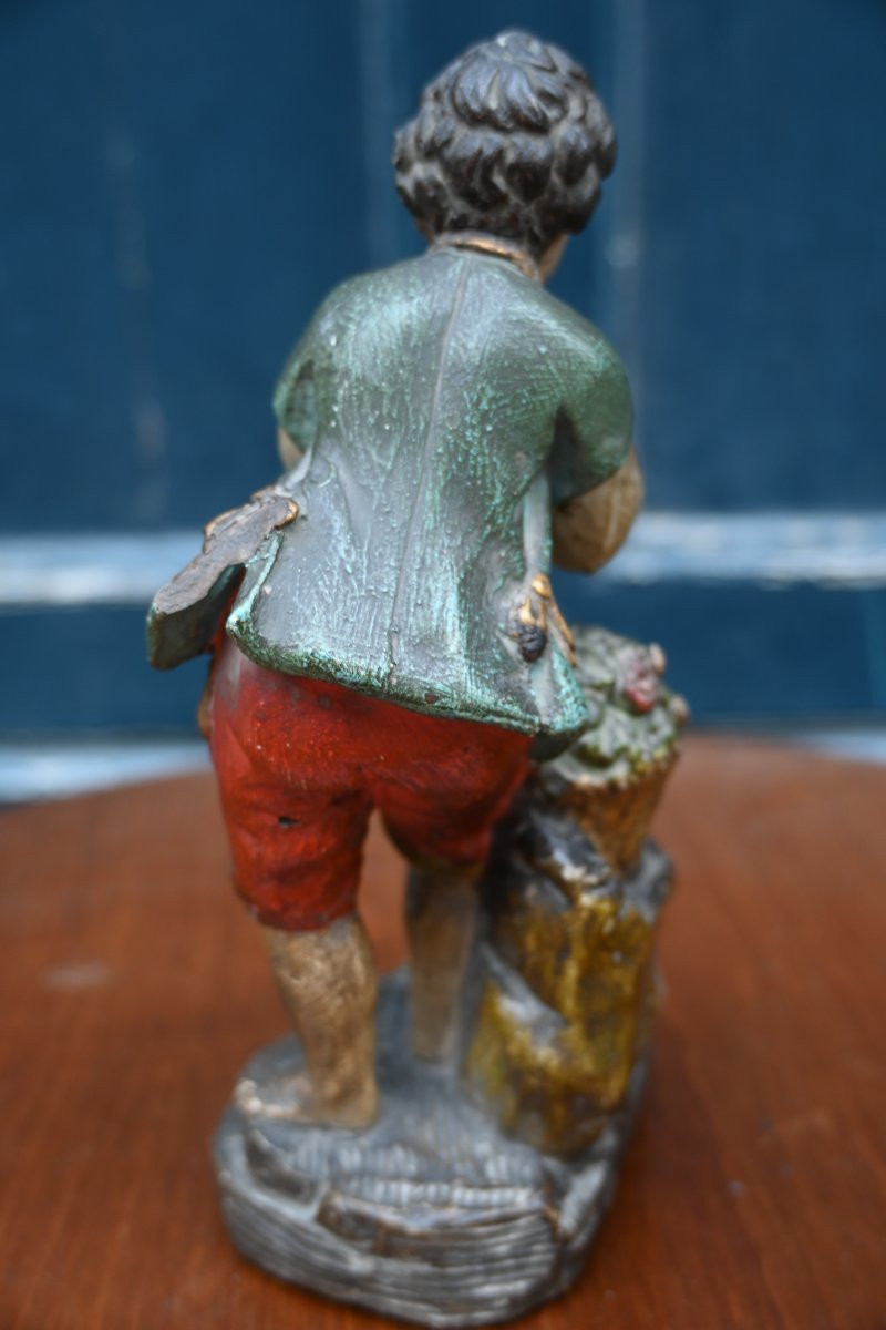Rare paire de petites sculptures en terre cuite Provence XVIII-photo-1