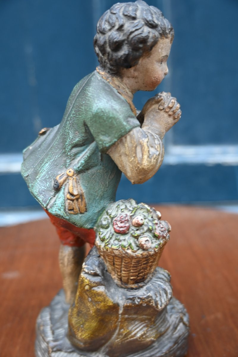 Rare paire de petites sculptures en terre cuite Provence XVIII-photo-2
