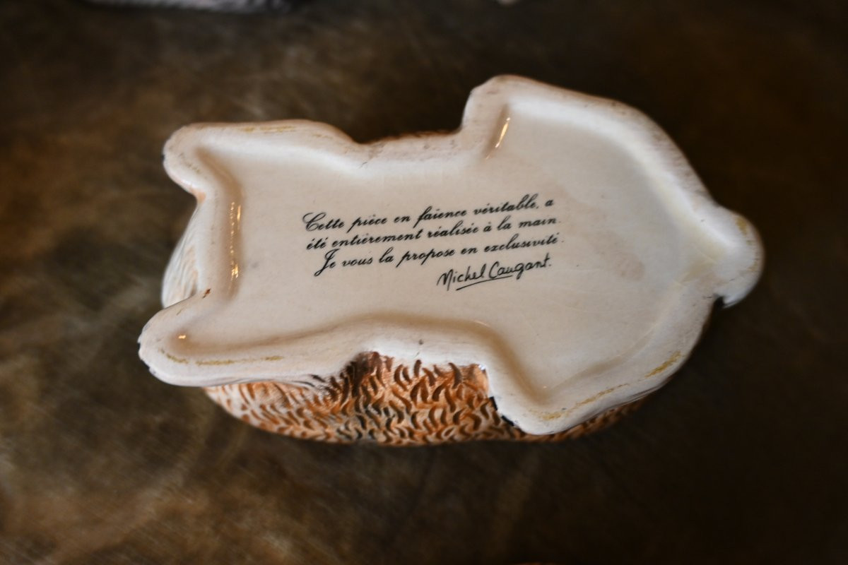 Three Earthenware Terrines, Rabbit By Michel Caugant-photo-2