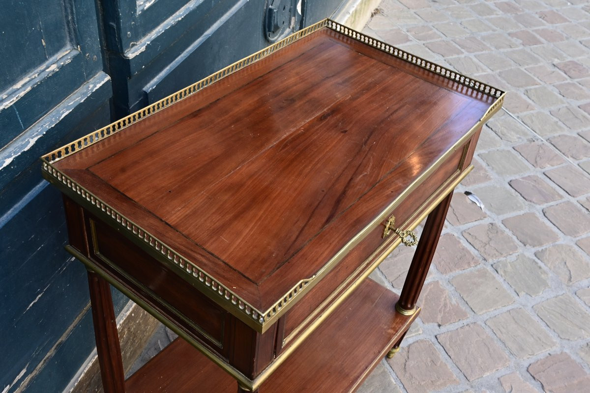 Louis XVI Period Mahogany Coffee Table-photo-2
