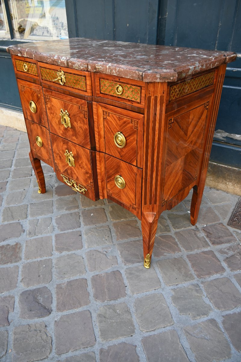 Commode à ressaut d époque Transition du XVIII-photo-2