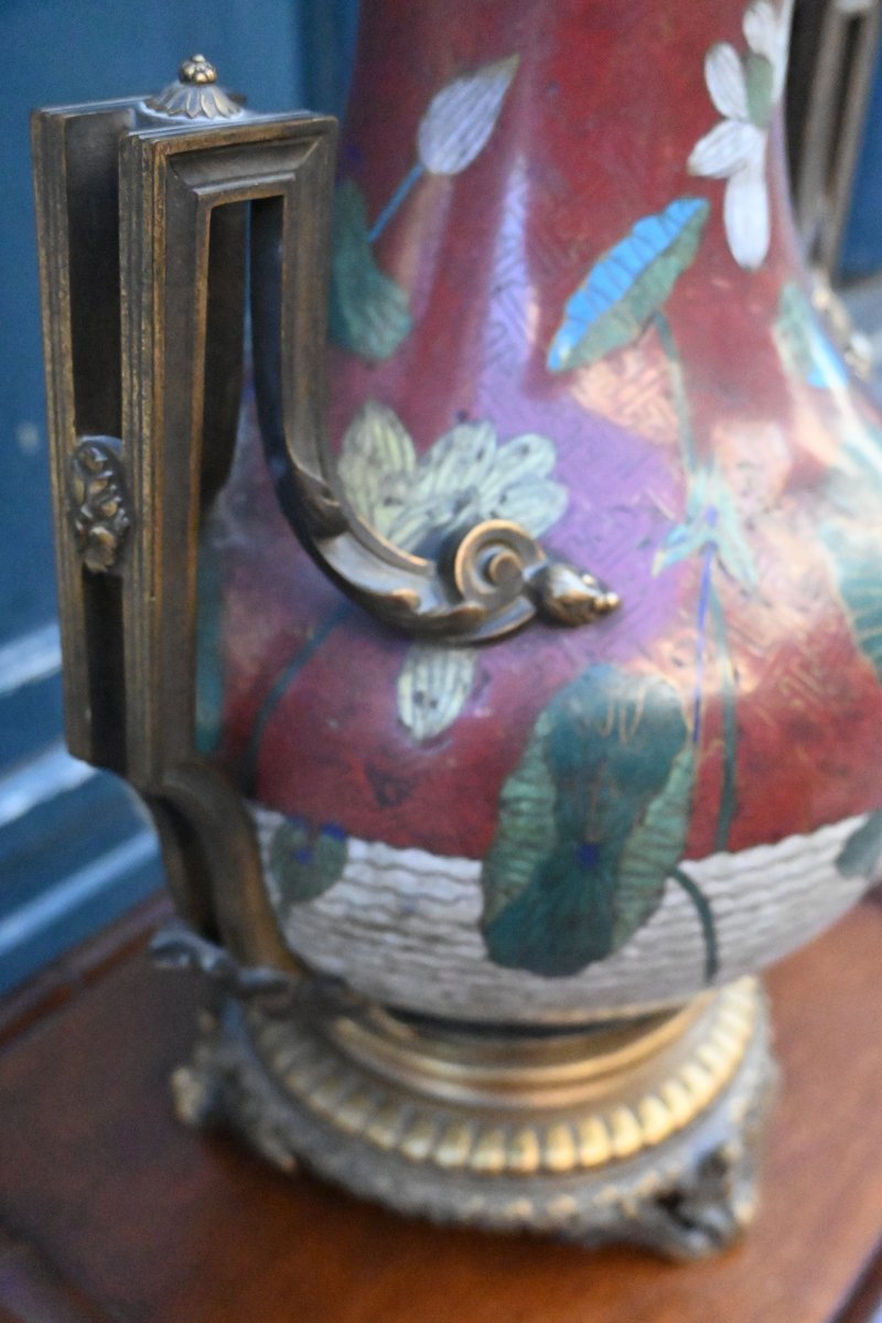 Important 19th Century Cloisonné Vase-photo-5