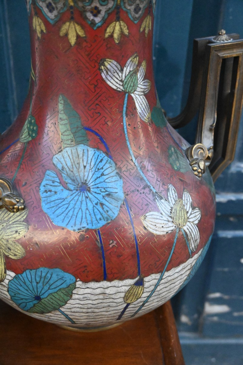 Important 19th Century Cloisonné Vase-photo-8