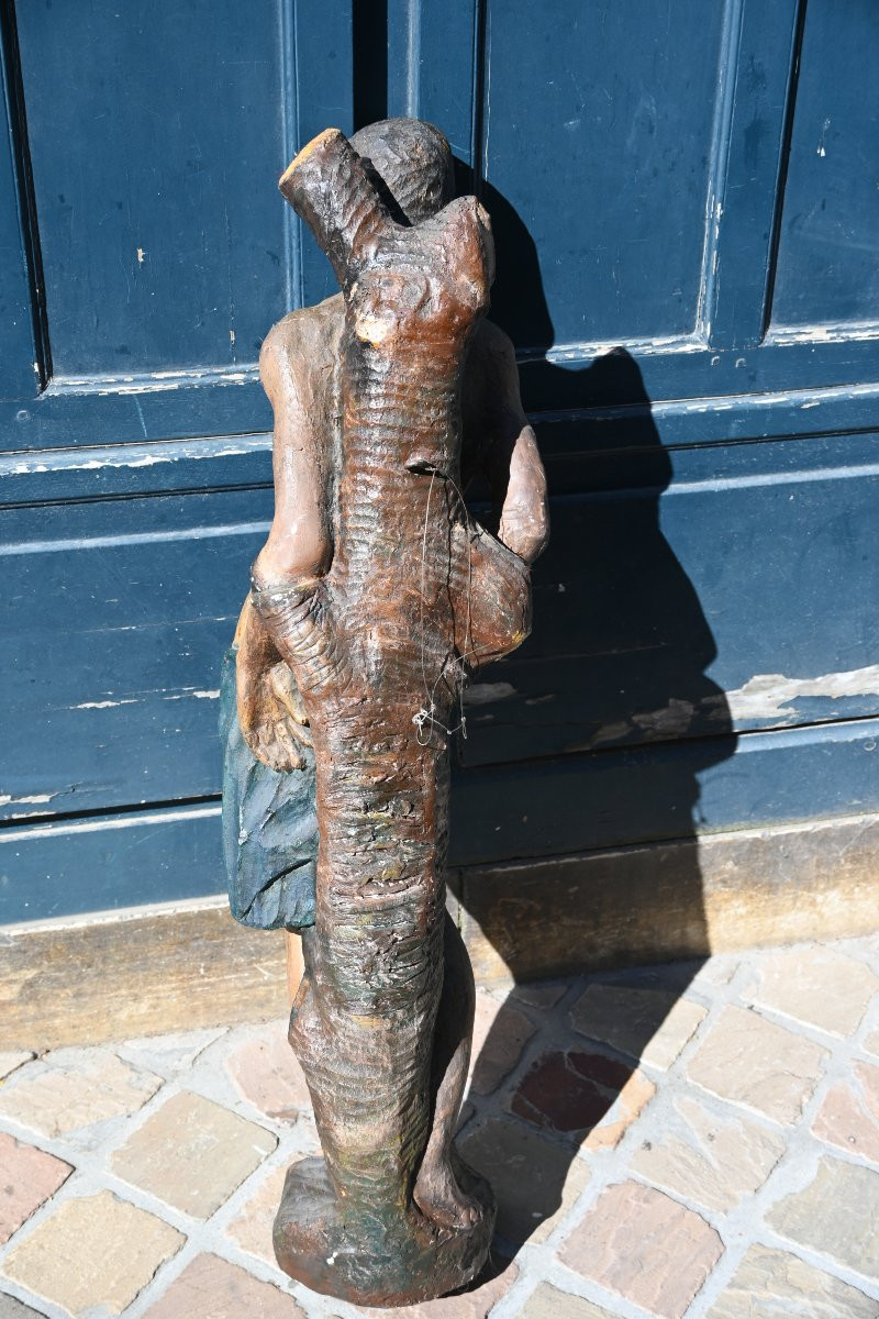 Saint Sebastien , sculpture en bois du XVII-photo-2