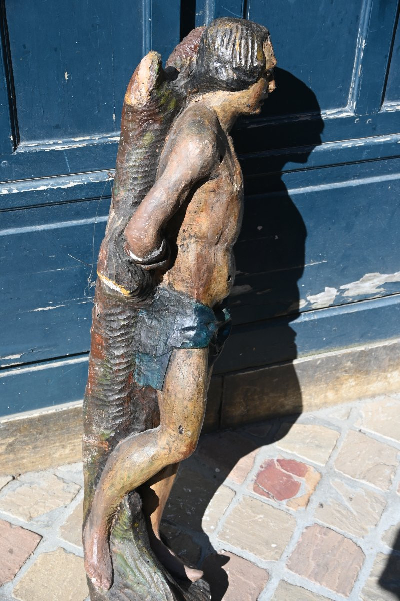 Saint Sebastien , sculpture en bois du XVII-photo-4