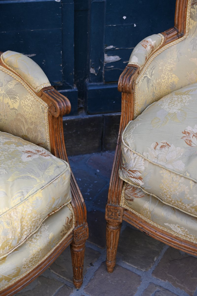Paire de bergères Louis  XVI estampillées de Nicolas  Delaporte -photo-2