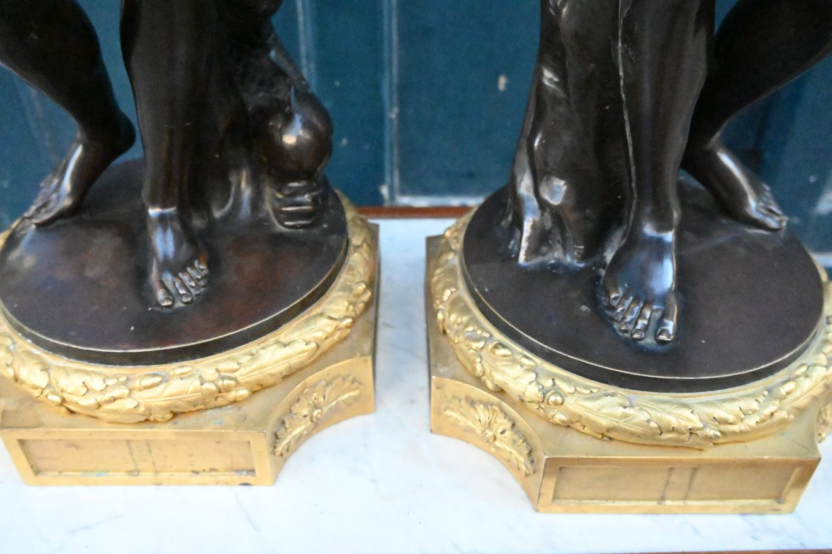 Vénus Medicis et Antinous du Belvédère ,  rares bronzes d après l Antique -photo-2