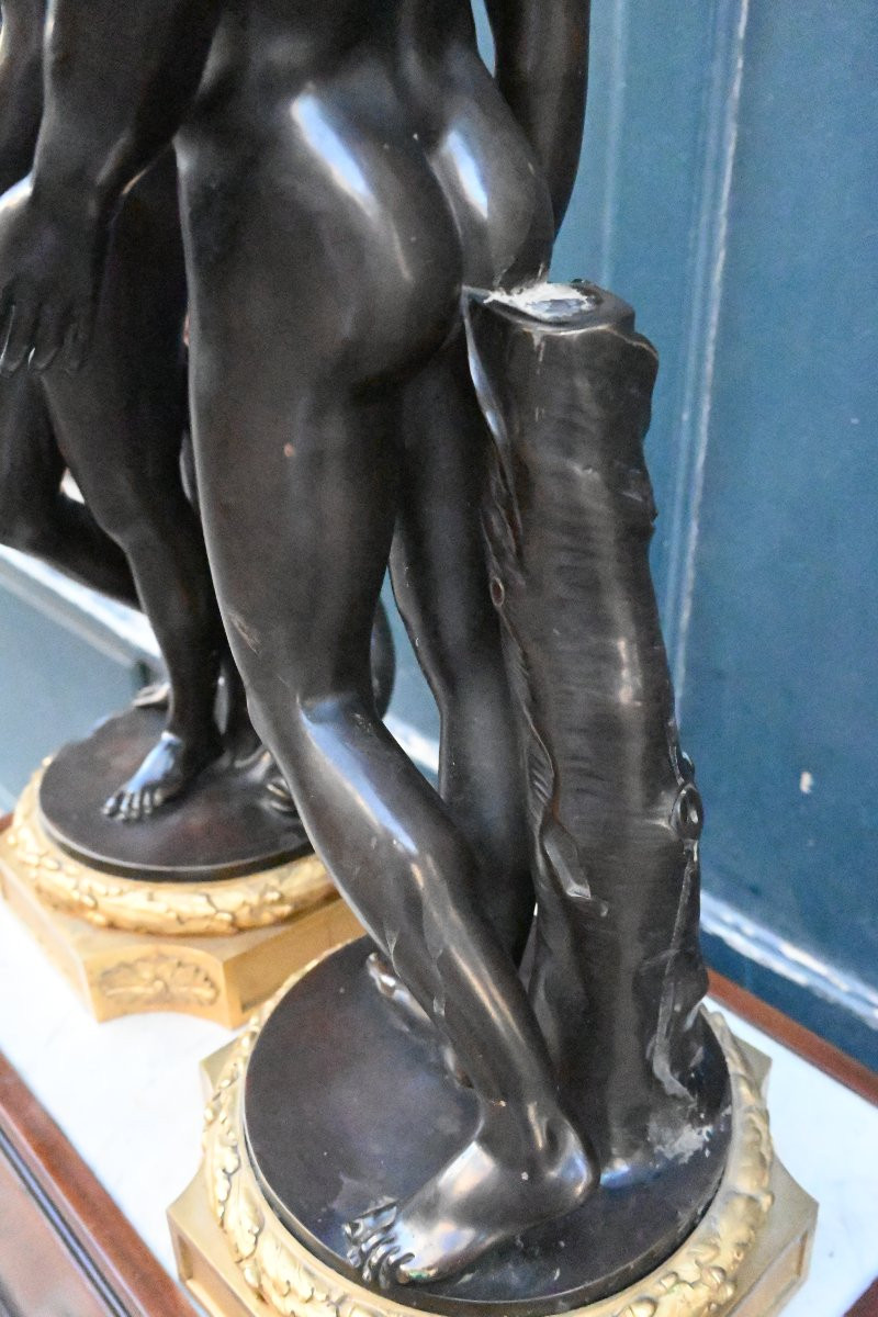 Vénus Medicis et Antinous du Belvédère ,  rares bronzes d après l Antique -photo-2