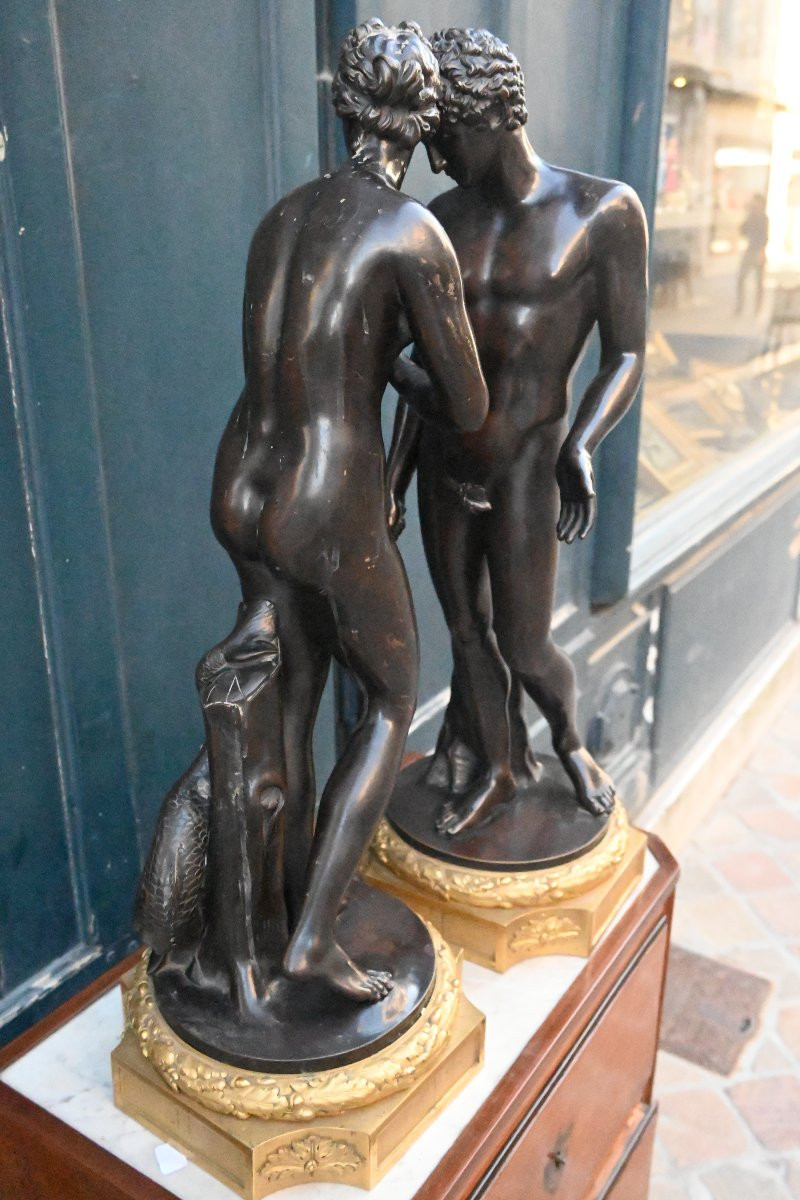 Vénus Medicis et Antinous du Belvédère ,  rares bronzes d après l Antique -photo-4