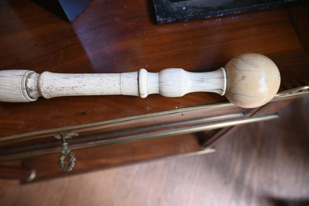 Rare 19th Century Bandmaster's Baton In Bone And/or Ivory -photo-3