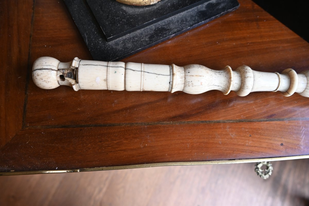 Rare 19th Century Bandmaster's Baton In Bone And/or Ivory -photo-2