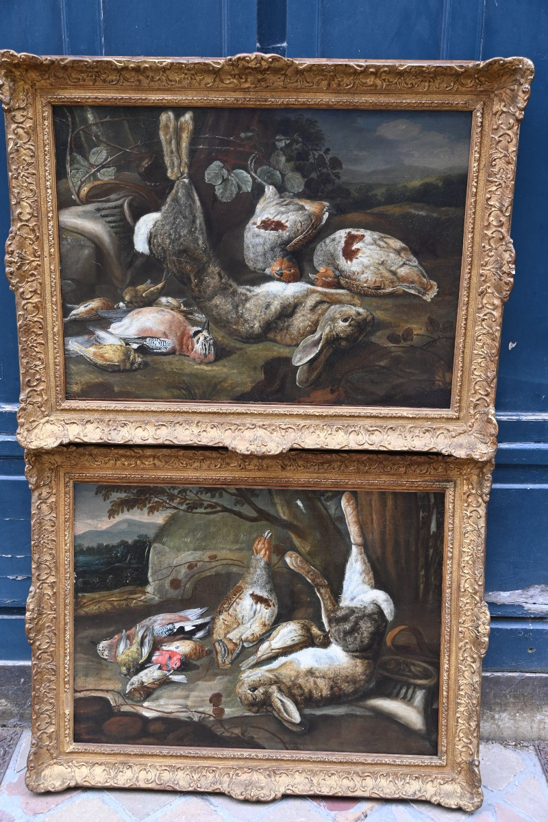 Pair Of Still Lifes With Game From The 18th Century Jan Fyt