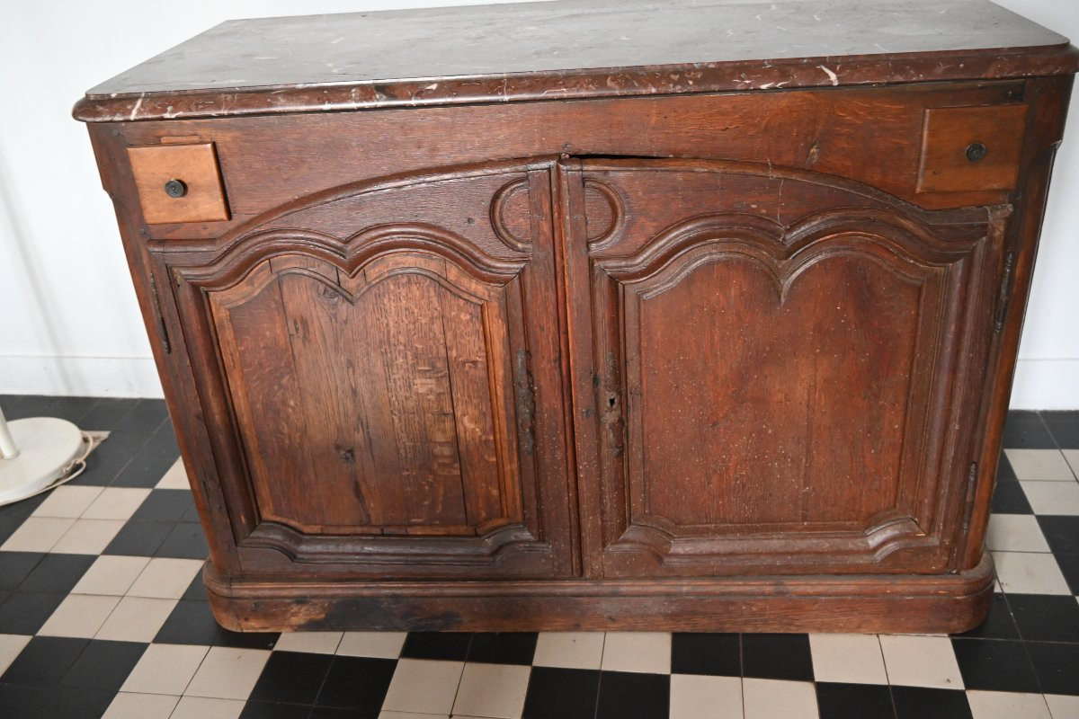 Buffet de chasse en chêne , travail du XVIII-photo-2