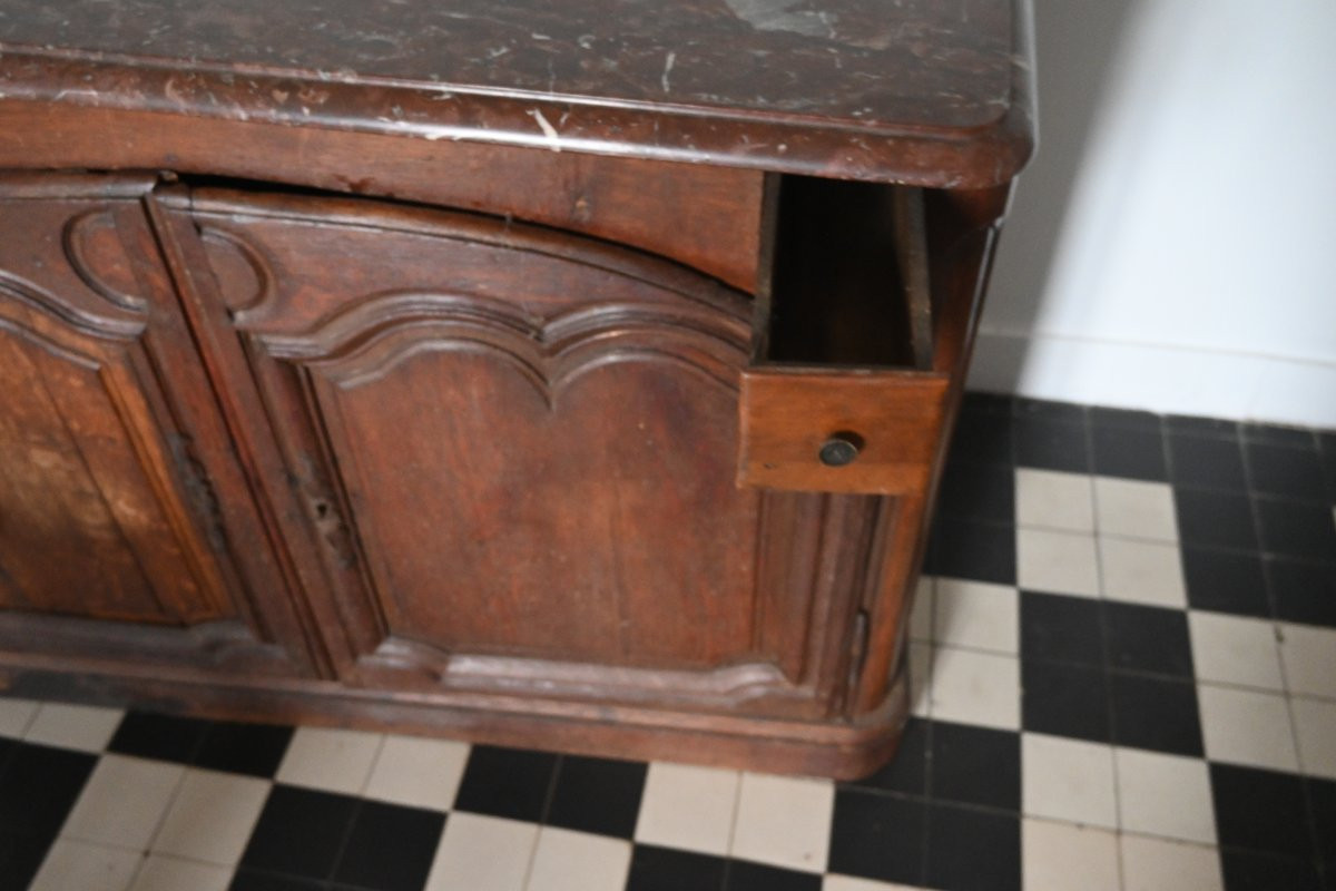 Buffet de chasse en chêne , travail du XVIII-photo-6