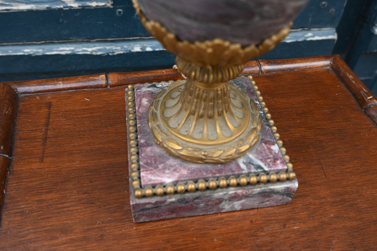 Marble And Bronze Vase Reassembled Into A Louis XVI Style Lamp-photo-2