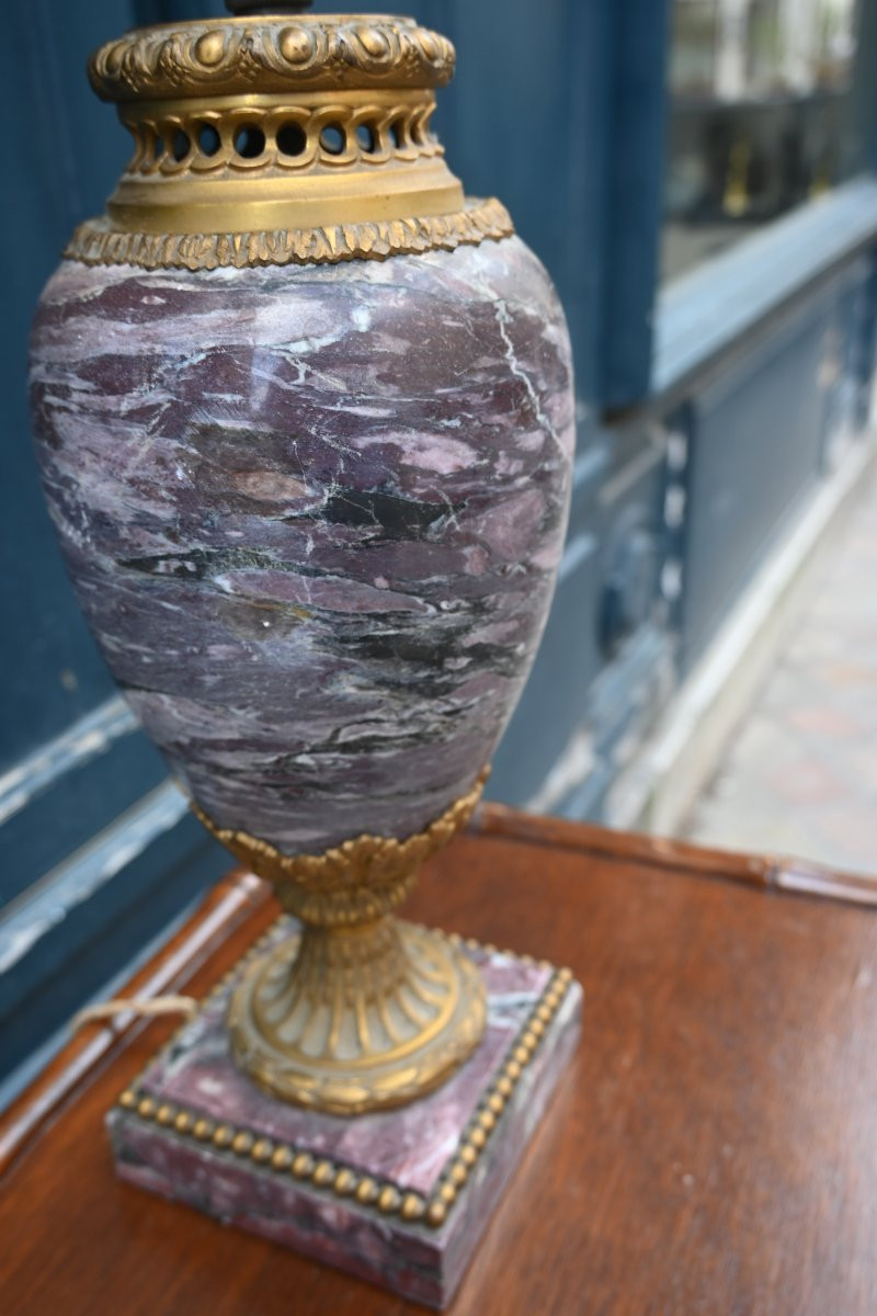 Marble And Bronze Vase Reassembled Into A Louis XVI Style Lamp-photo-4
