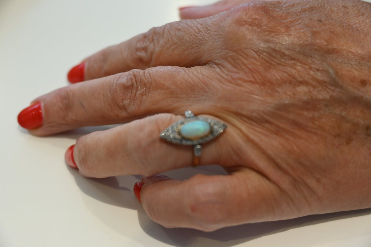 Napoleon III Period Opal And Rose Ring-photo-2