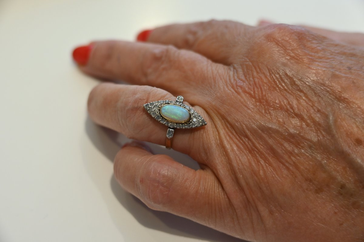 Napoleon III Period Opal And Rose Ring-photo-4