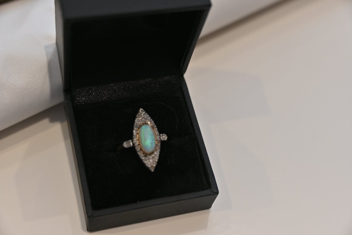 Napoleon III Period Opal And Rose Ring-photo-4
