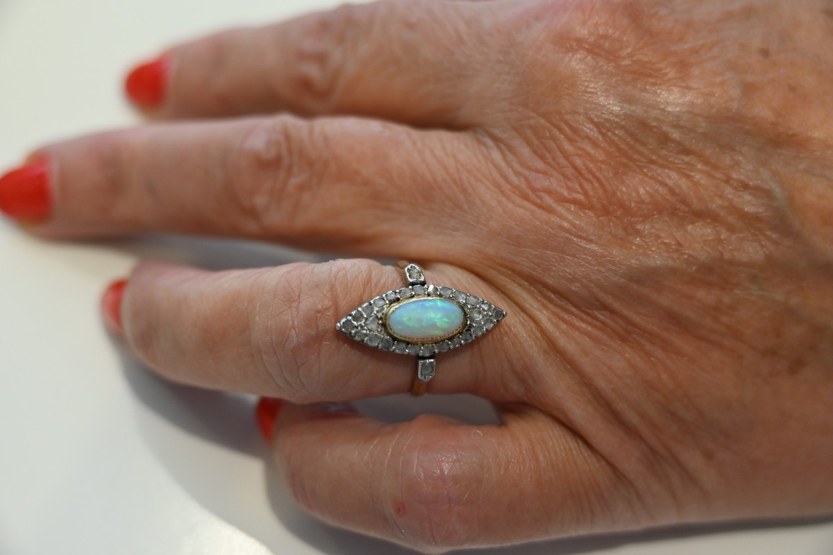 Napoleon III Period Opal And Rose Ring