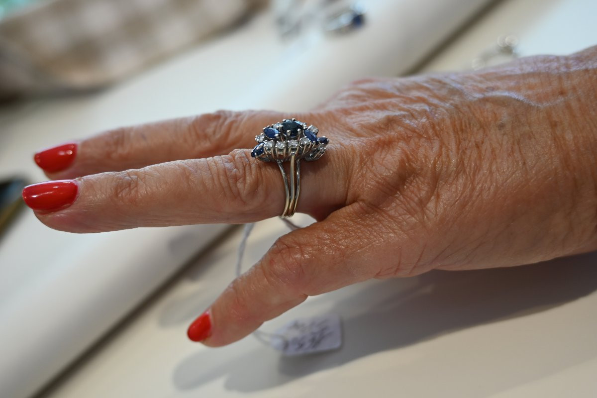 Bague saphir et diamants vers 1970-photo-4